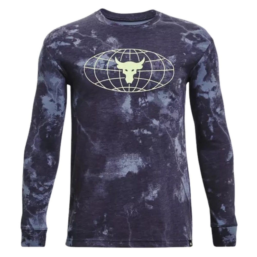 UNDER ARMOUR • Boys Project Rock Brahman Globe Long Sleeve Shirt - Picture 1 of 5
